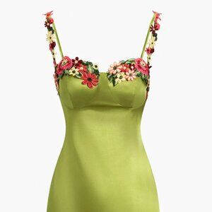 Commense Floral Satin Short Dress